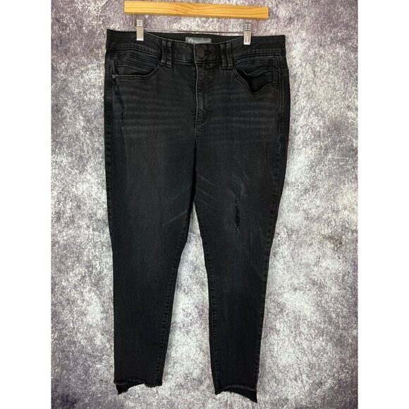 Democracy Jeans Womens 16 Black Ab Technology Skinny Ankle High Rise Modern Rock - Picture 1 of 13